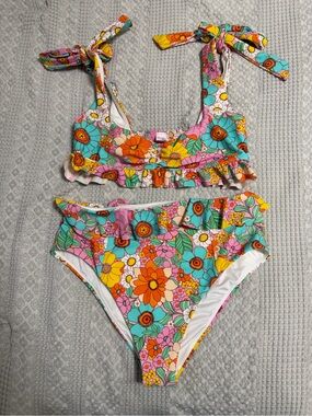 Show Me Your Mumu Multicolor Floral Bikini - Orange, Yellow, Pink, Teal